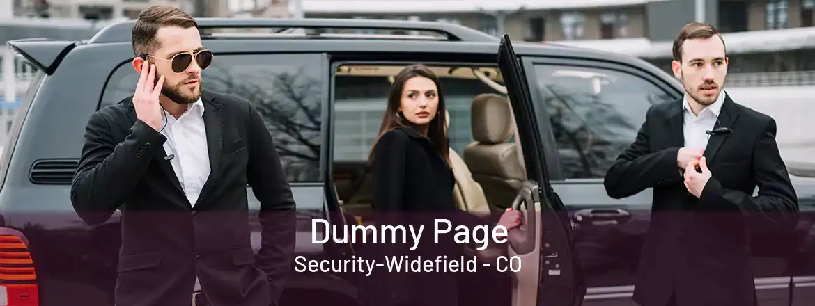  Dummy Page Security-Widefield - CO